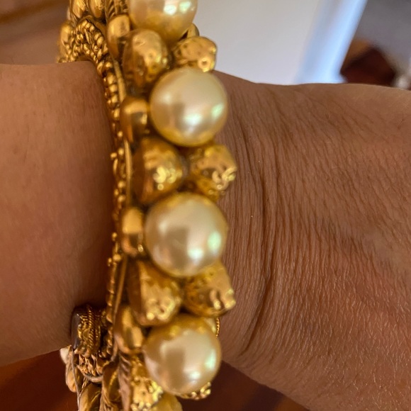 Gold & cultured pearl bracelet - Picture 3 of 14